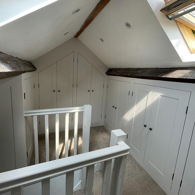 Loft cupboards, with closed shoe cupboard